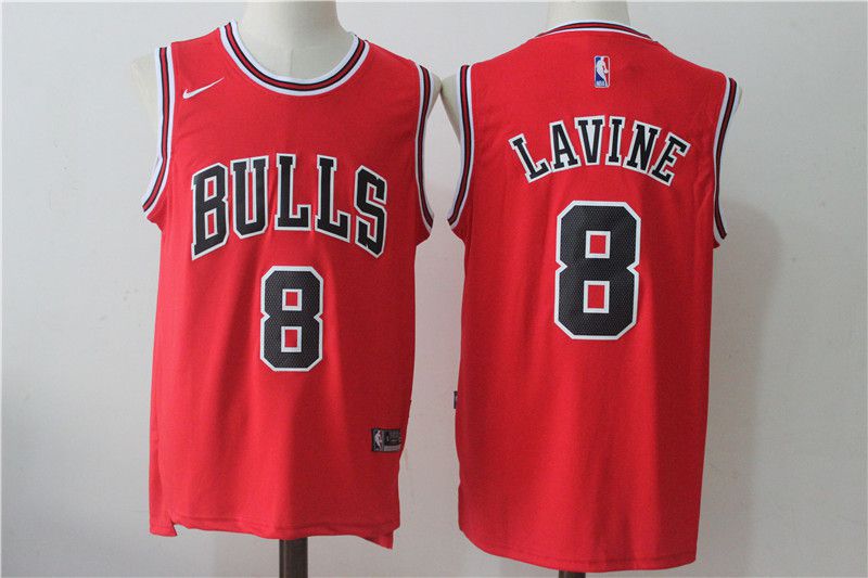 Men Chicago Bulls 8 Lavine Red NBA Jerseys